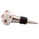 Brown Dotted Ceramic Floral Wine Stopper